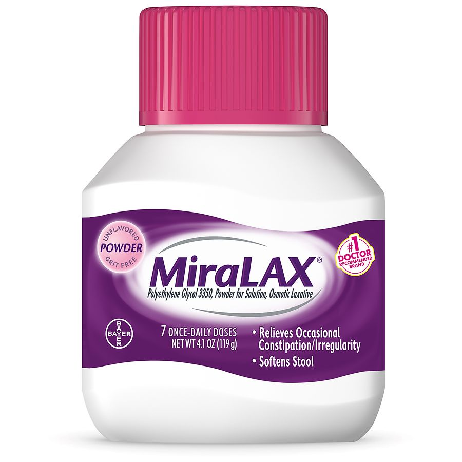 MiraLAX 7 dose powder laxative Polyethylene Glycol 3350 (PEG 3350