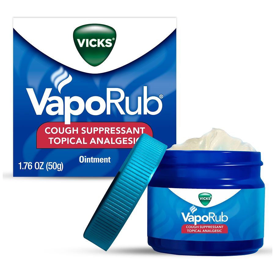 Vicks VapoRub Cough Suppressant Topical Analgesic Ointment Original ...