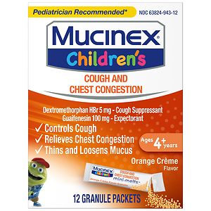 Children's Mucinex Cough Expectorant and Suppressant, Mini-Melts Orange Creme