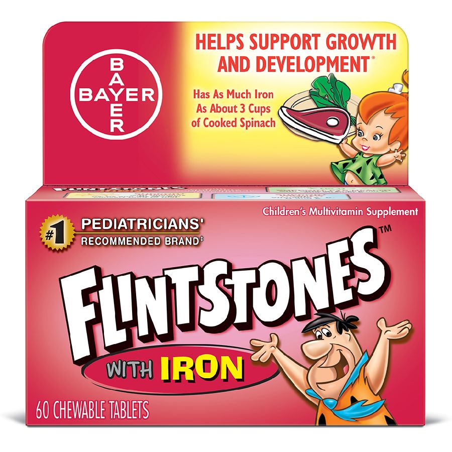 Flintstones Children S Chewable Multivitamins With Iron Orange Walgreens