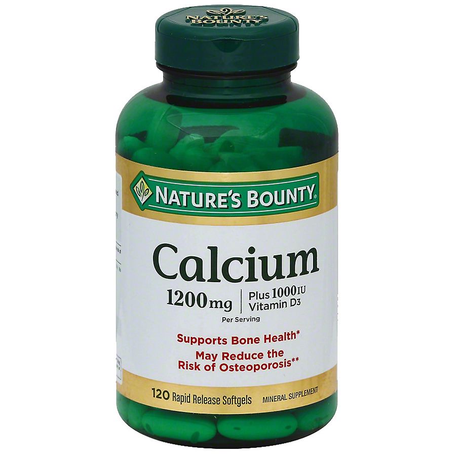 drempel Oprichter Onderling verbinden Nature's Bounty Calcium 1200 mg plus Vitamin D3 1000 IU Dietary Supplement  Softgels | Walgreens