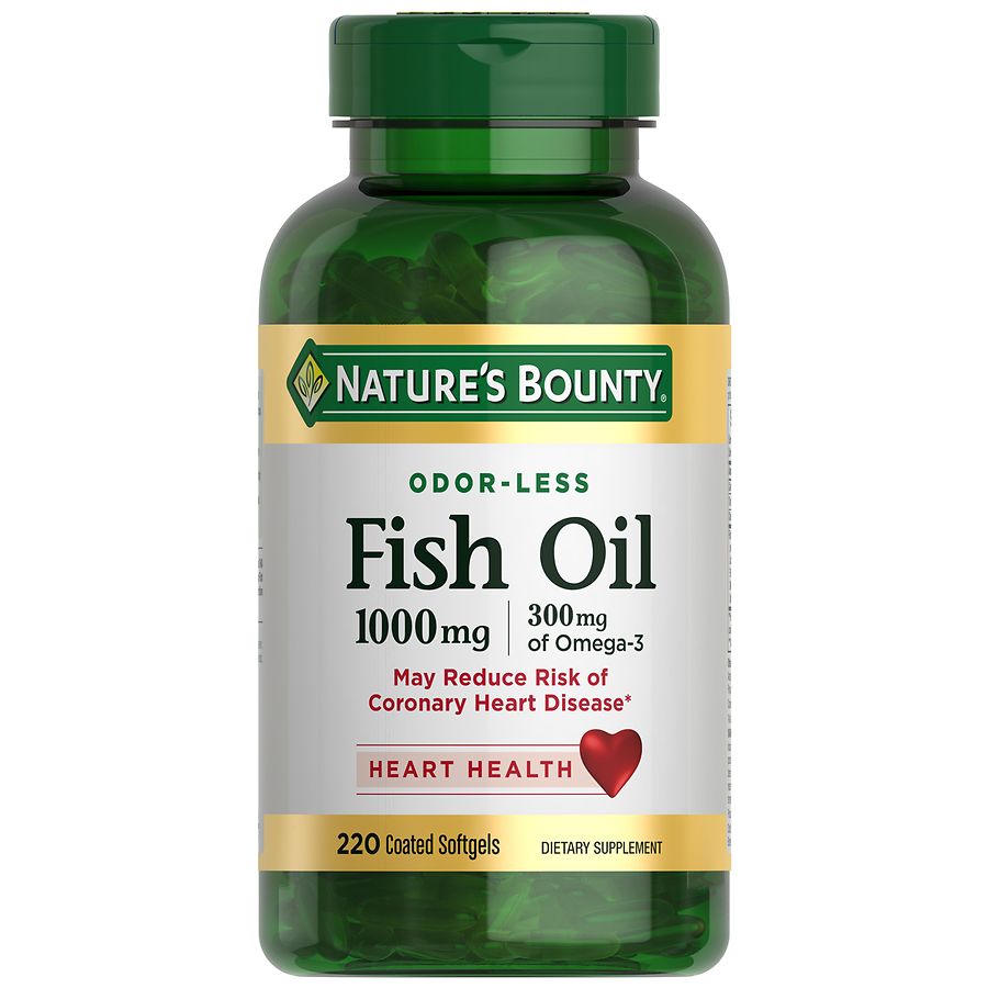 Nature's Bounty Odorless Fish Oil 1000 mg Dietary Supplement Softgels