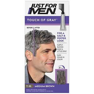Just For Men Touch of Gray Gray Hair Treatment Light & Medium Brown T-25/35