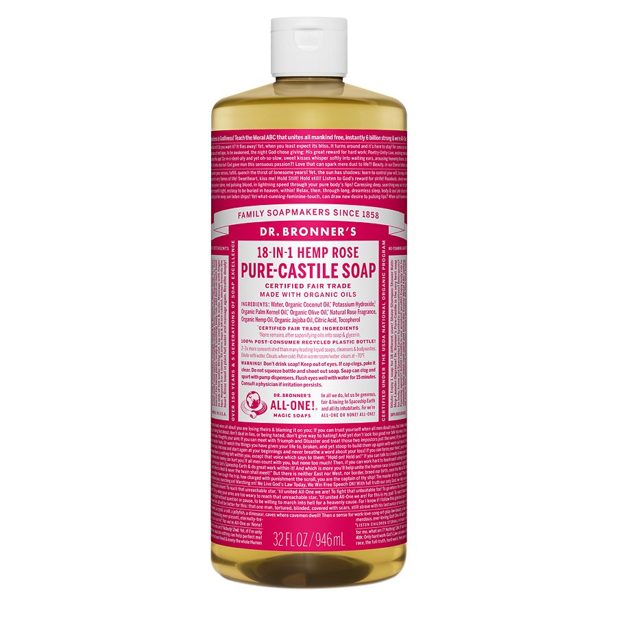 Dr. Bronner's 18-IN-1 Hemp Pure-Castile Soap Organic Rose