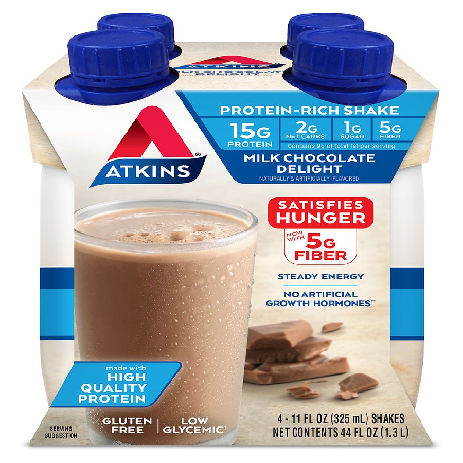 Atkins Advantage Shakes Milk Chocolate Delight, 4 pk | Walgreens