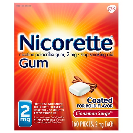 Nicorette Stop Smoking Aid Gum 2mg Cinnamon Surge - ea