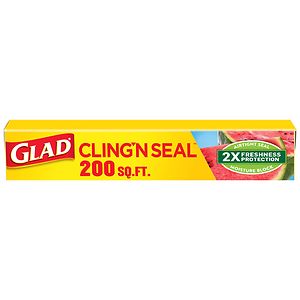 Glad Clingwrap ClingWrap Clear Plastic Wrap 200 square foot