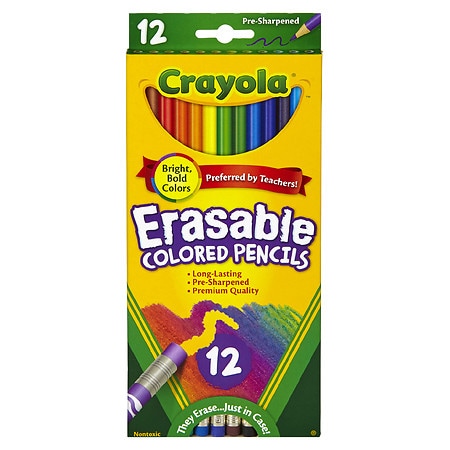 Crayola Eraseable Colored Pencils, 12 Count (Pack of 2)