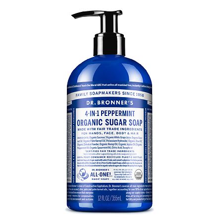 Dr. Bronner's Organic Fair Trade Shikakai Hand Soap Spearmint Peppermint