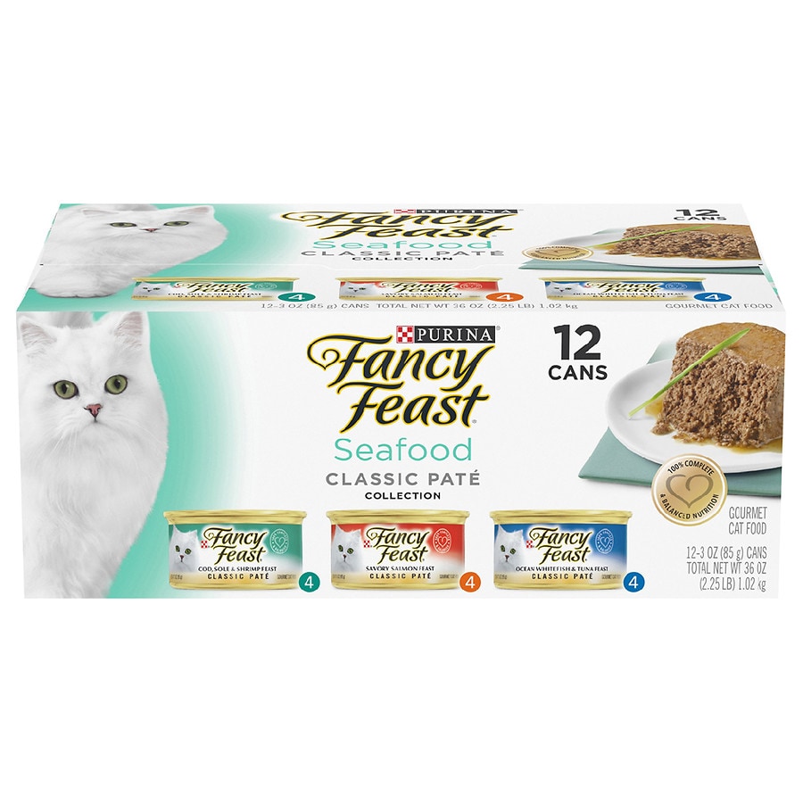 Fancy Feast Seafood Classic Pate Collection Gourmet Wet Cat Food 3 Flavor