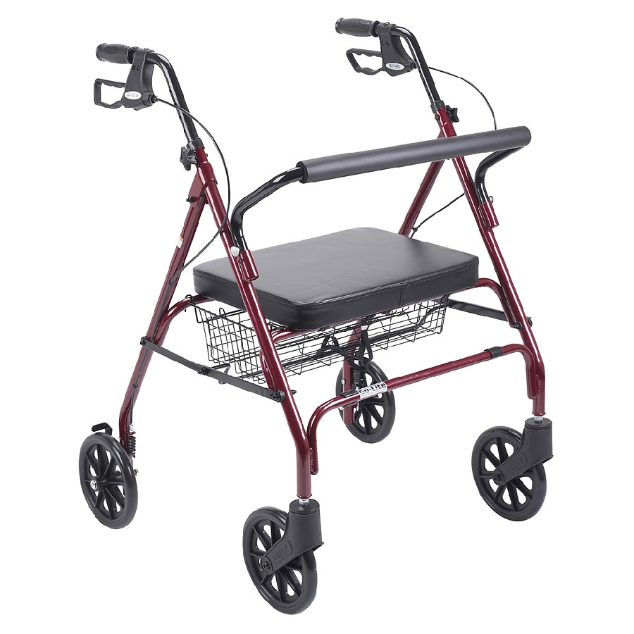 Drive Medical Heavy Duty Bariatric Rollator Walker With Large