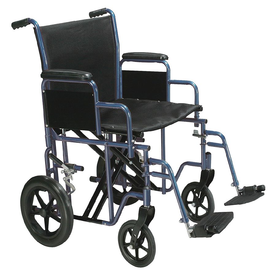 Drive Medical Bariatric Heavy Duty Transport Wheelchair With Swing Away Footrest 20 Seat Blue Walgreens