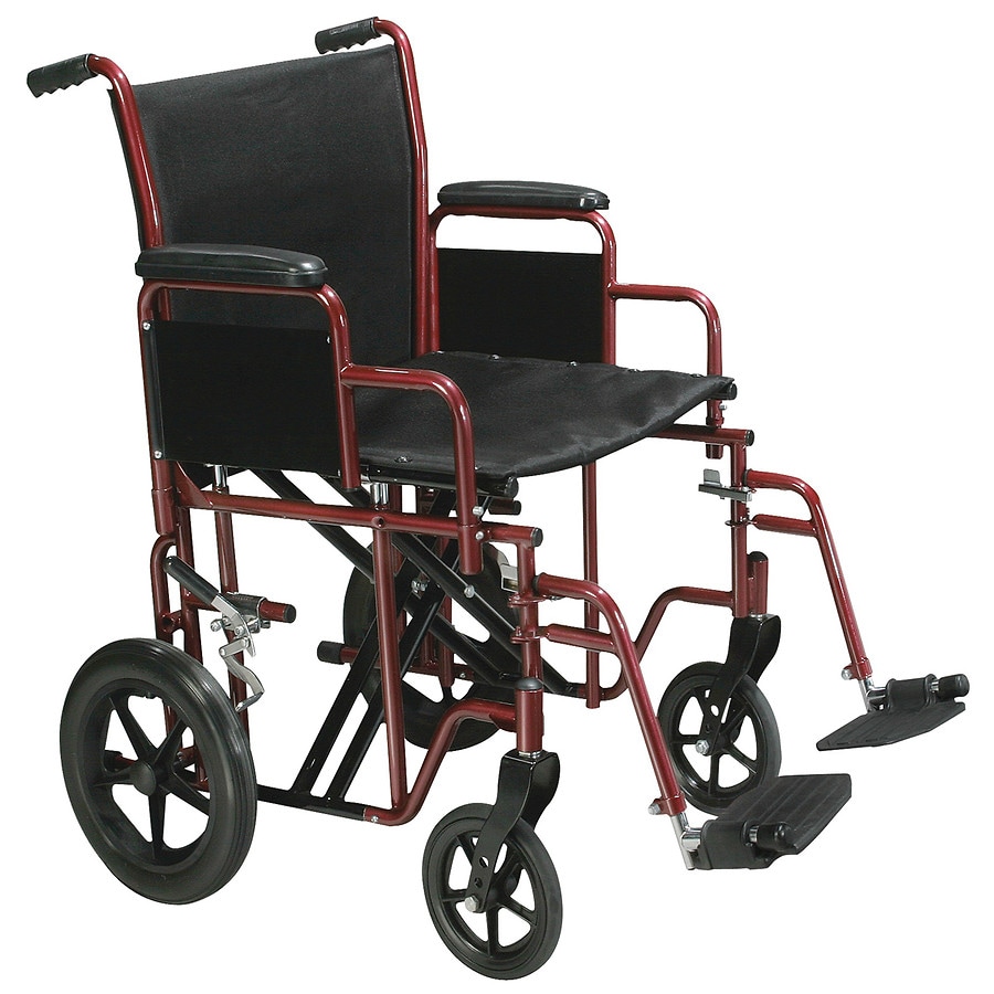 Drive Medical Bariatric Heavy Duty Transport Wheelchair With Swing Away Footrest 22 Inch Red Walgreens