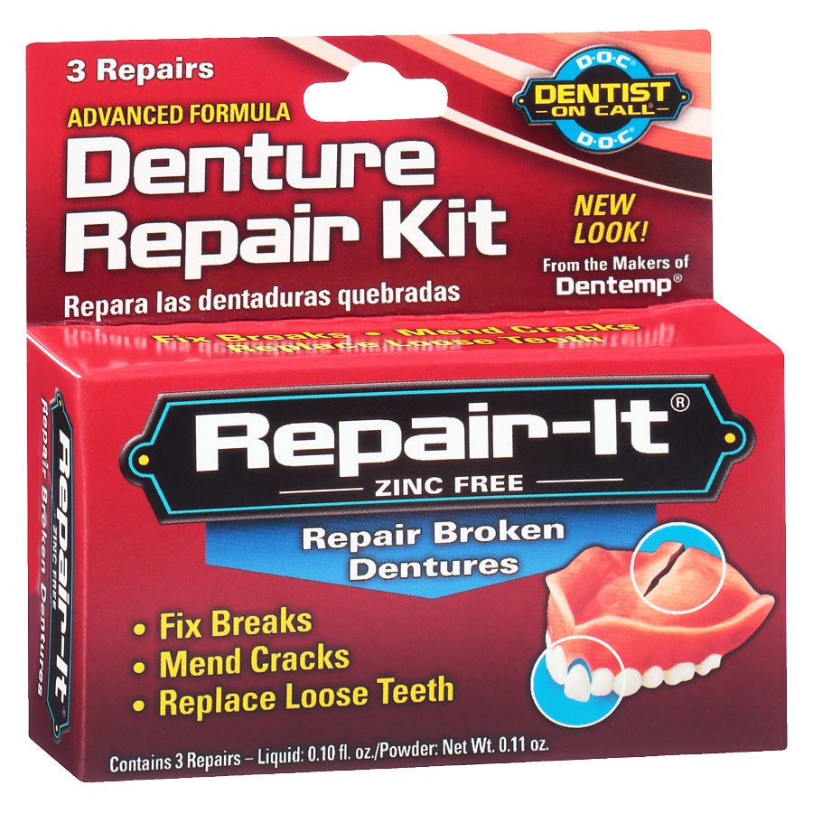 denture repair kit dentist call walgreens cross toothache care den complete drugstore oral
