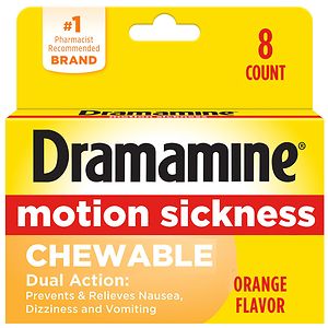 Dramamine Motion Sickness Relief Chewable Tablets Orange