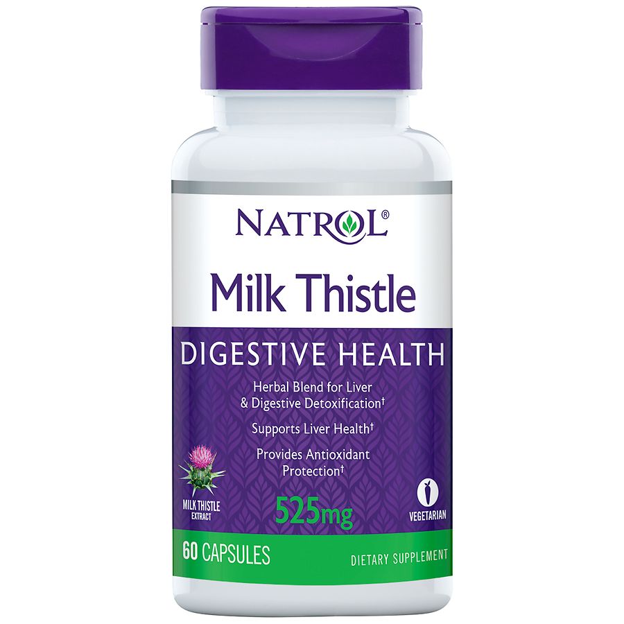 Natrol Milk Thistle Advantage 525 mg Dietary Supplement Vegetarian Capsules