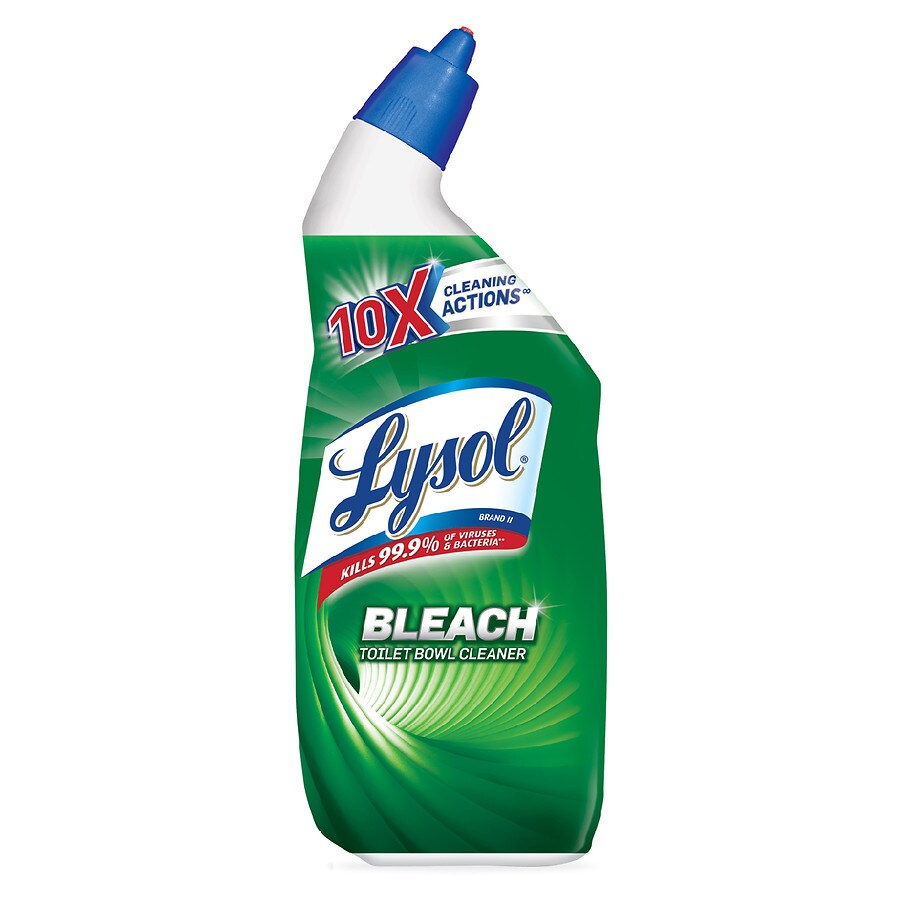 Lysol Bleach Toilet Bowl Cleaner, 10X Cleaning Power Lime