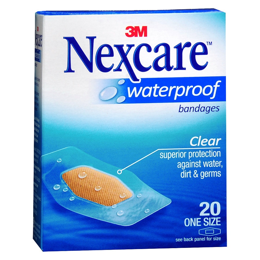  Nexcare Waterproof Clear Bandages 1 1/16in x 2 1/4in 