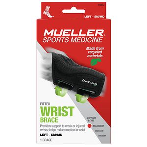 Mueller Green Fitted Left Wrist Brace, Small/Medium