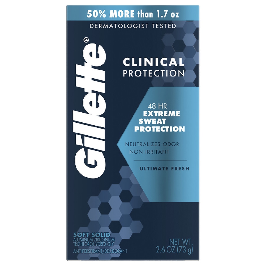  Gillette Clinical Protection Extreme Sweat Protection Soft Solid Ultimate Fresh 