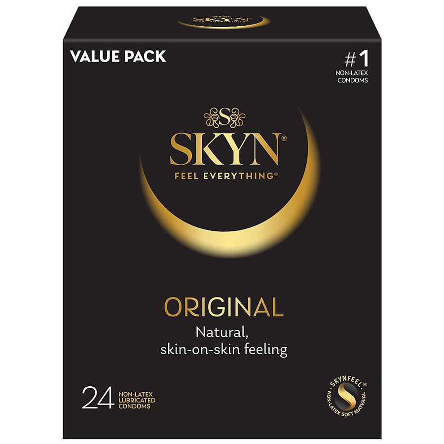 LifeStyles Skyn Premium Polyisoprene Non-Latex Lubricated Condoms.