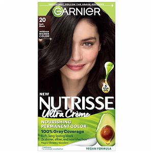 Garnier Nutrisse Nutrisse Nourishing Color Creme Permanent Haircolor Soft Black 20 (Black Tea)
