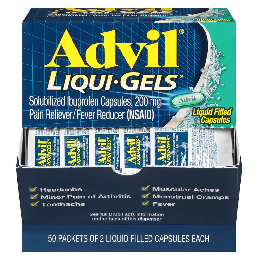 advil liqui-gels ibuprofen pain reliever & fever reducer capsules