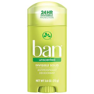 Ban Invisible Solid, Antiperspirant & Deodorant Unscented