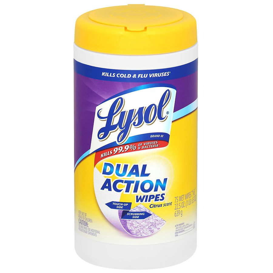 Lysol Dual Action Disinfecting Wipes Citrus