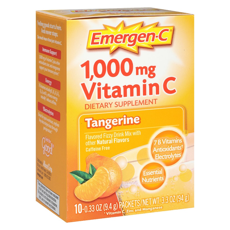 Can You Take Emergen C While Nursing Emergen C Dietary Supplement Fizzy Drink Mix With 1000mg Vitamin C 10pk Walgreens