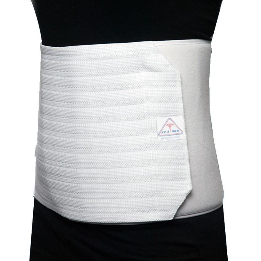 ITA-MED Women's Breathable Elastic Abdominal Binder, 12 Inch White, White