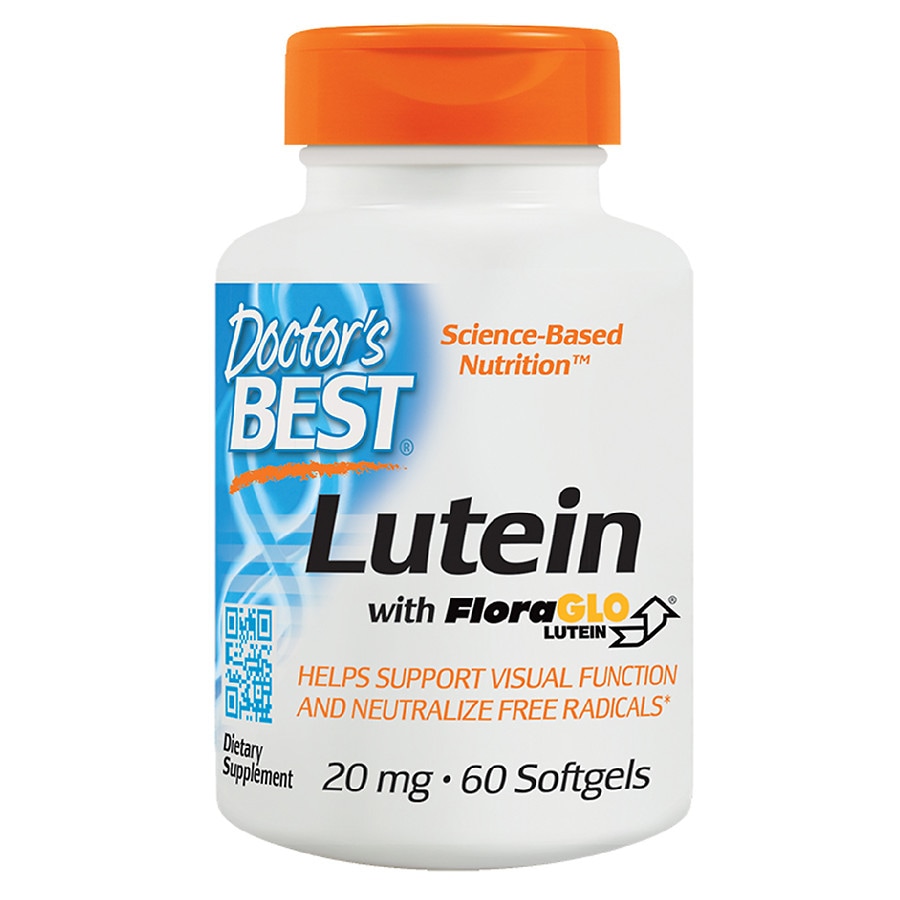  Doctor's Best Best Free Lutein Featuring FloraGlo, 20mg, Softgels 