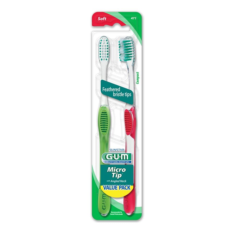 G-U-M Micro Tip Toothbrush with Angled Neck Soft/Compact