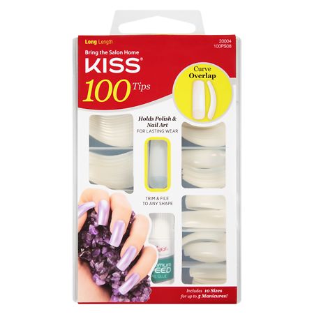 Kiss 100 Tips Long Length, Curve Overlap | Walgreens