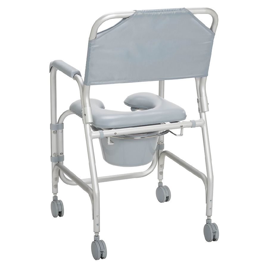 Drive Medical Lightweight Portable Shower Commode Chair With Casters Gray Walgreens