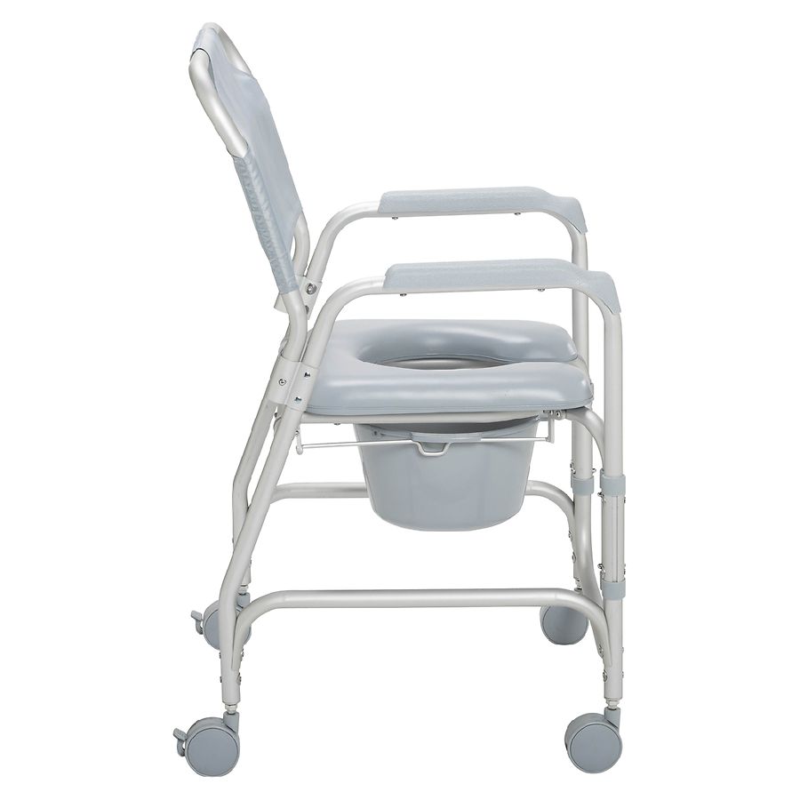 Drive Medical Lightweight Portable Shower Commode Chair With Casters Gray Walgreens