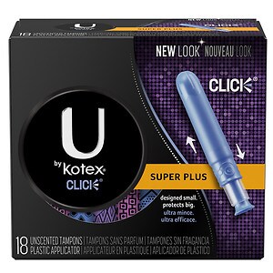 U by Kotex Click Unscented Tampons Super Plus, 18 ea