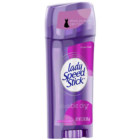 Lady Speed Stick by Mennen Invisible Dry Antiperspirant & Deodorant Solid Shower Fresh - 2.3 oz.