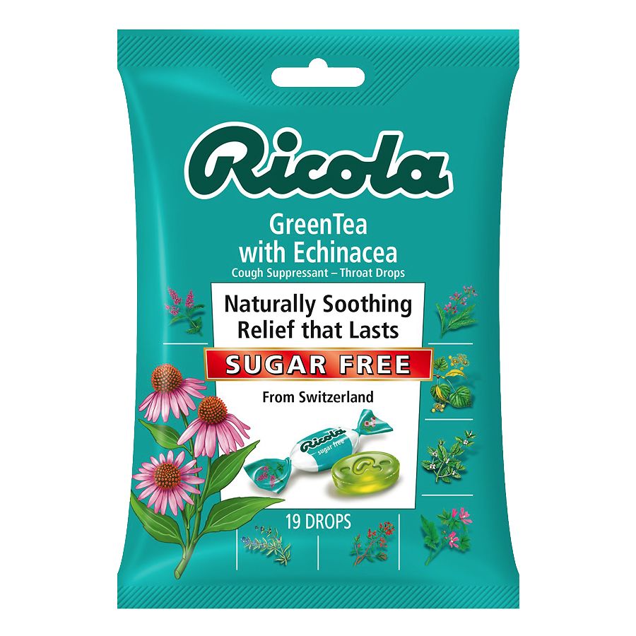 Ricola Cough Suppressant Throat Drops Sugar Free Green Tea with Echinacea