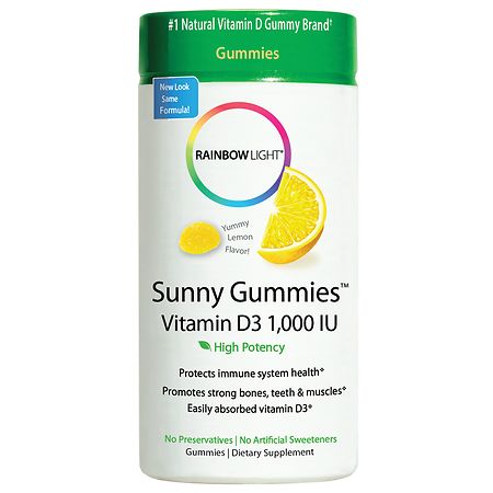 Rainbow Light Vitamin D3 1000 IU Sunny Gummies Sour Lemon