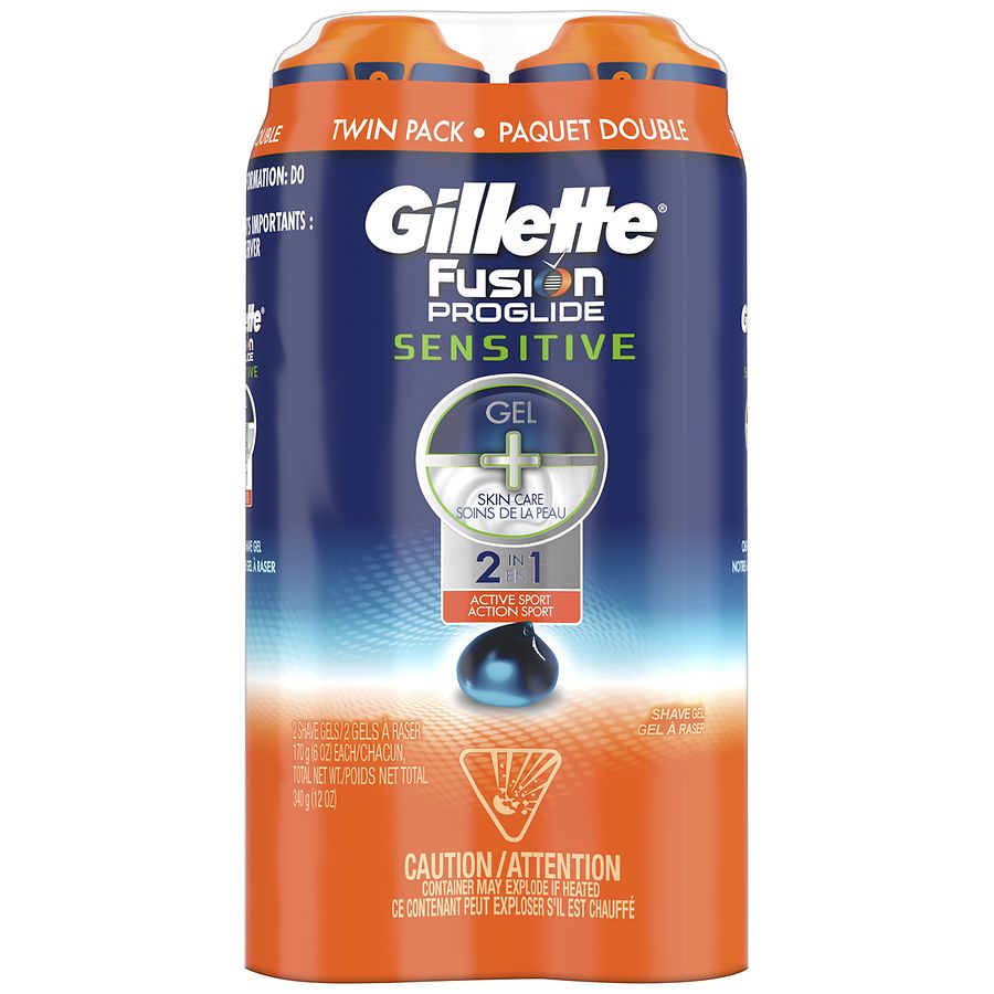 Gillette ProGlide Sensitive Ocean Breeze Shave Gel Twin Pack