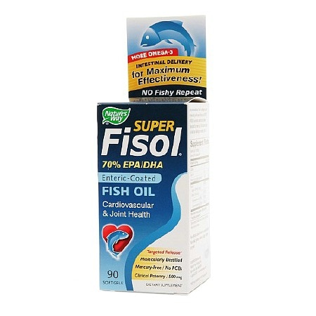  Nature's Way Super Fisol Fish Oil 500 mg Dietary Supplement Softgels 