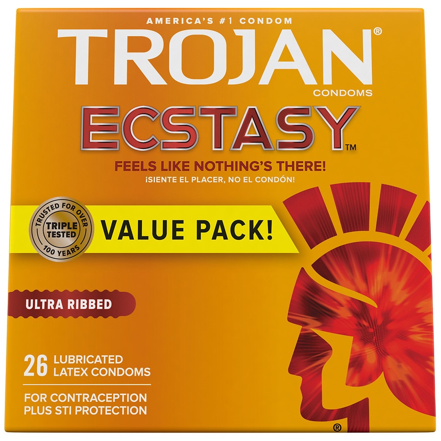 Trojan Ultra Ribbed Ecstasy Lubricated Condoms