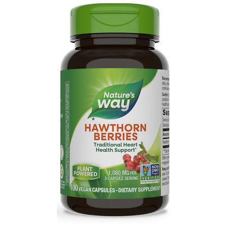 Nature's Way Hawthorn Berries 510 mg Dietary Supplement Capsules ...