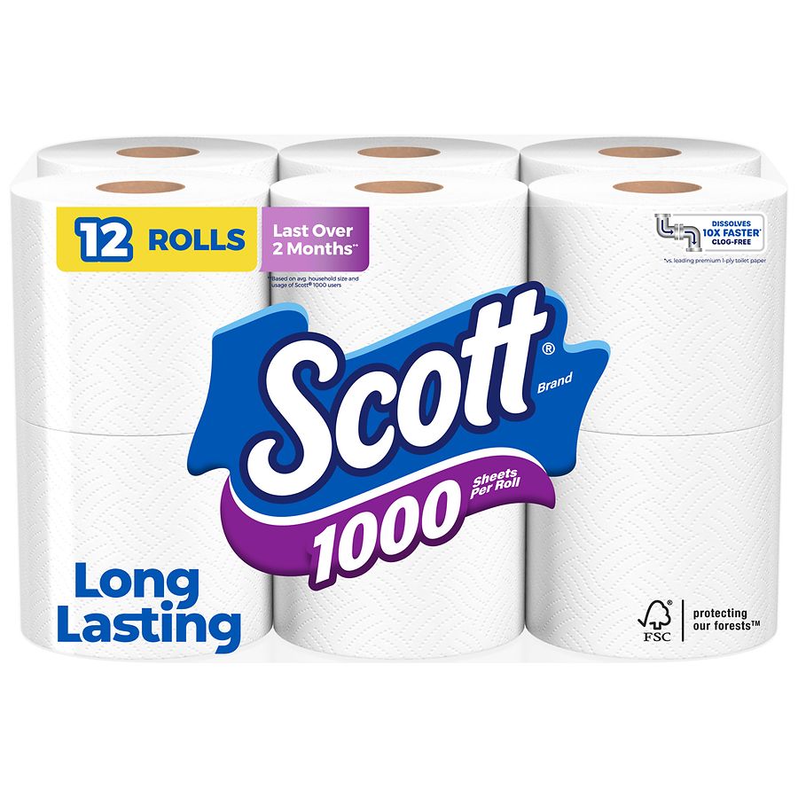 Scott Bathroom Tissue Unscented 12 Rolls | Walgreens