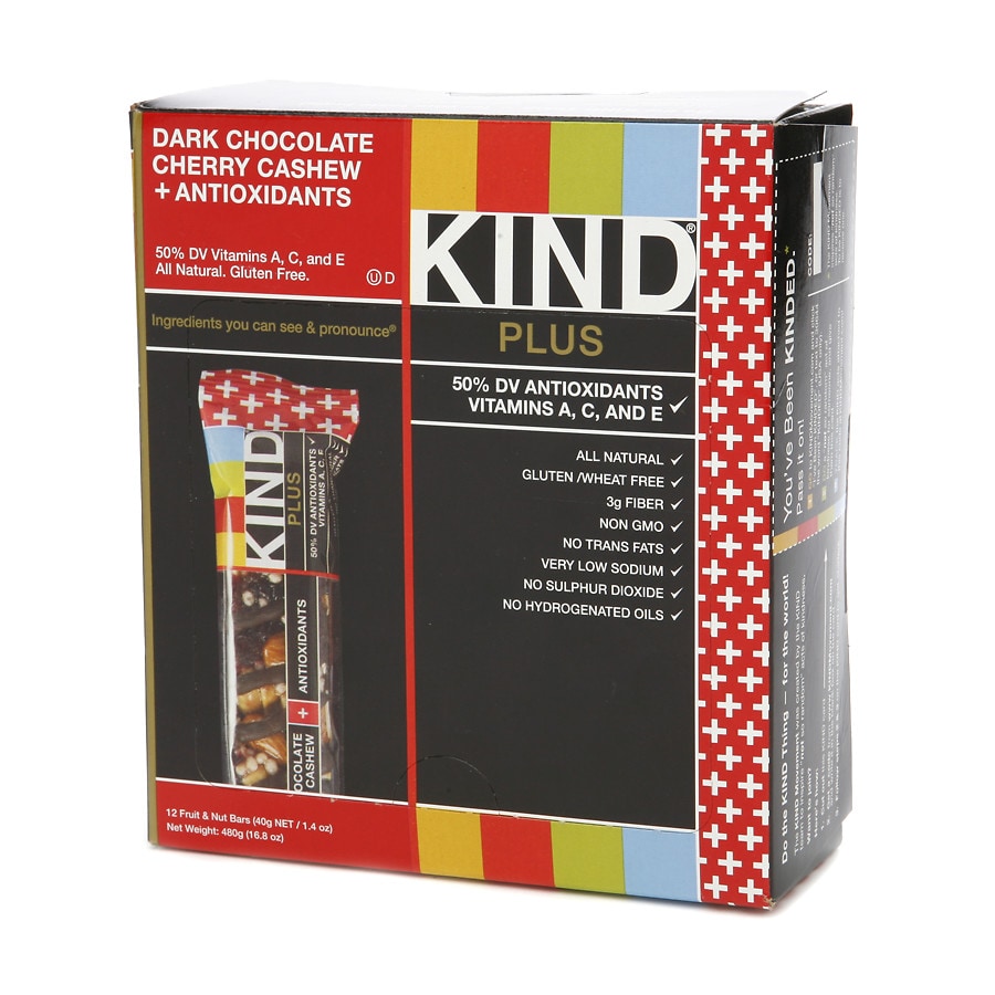 KIND Plus Nutrition Bars Dark Chocolate Cherry Cashew + Antioxidants