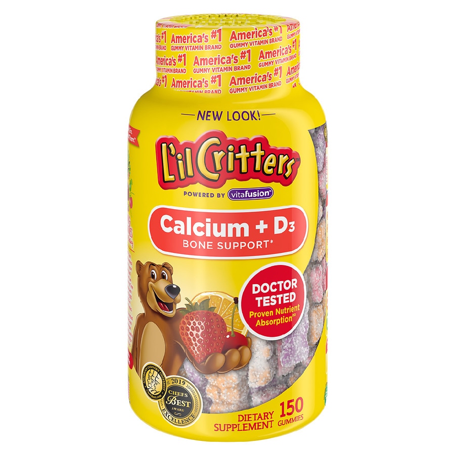  L'il Critters Calcium with Vitamin D Dietary Supplement Gummy Bears 