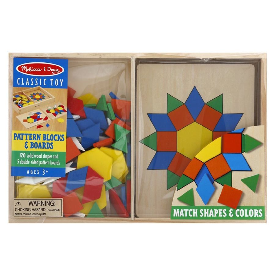 melissa & doug pattern blocks and boards classic toy