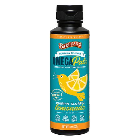 Barlean's Organic Oils Omega Kids Swirl Omega-3 Fish Oil Lemonade - 8 fl oz