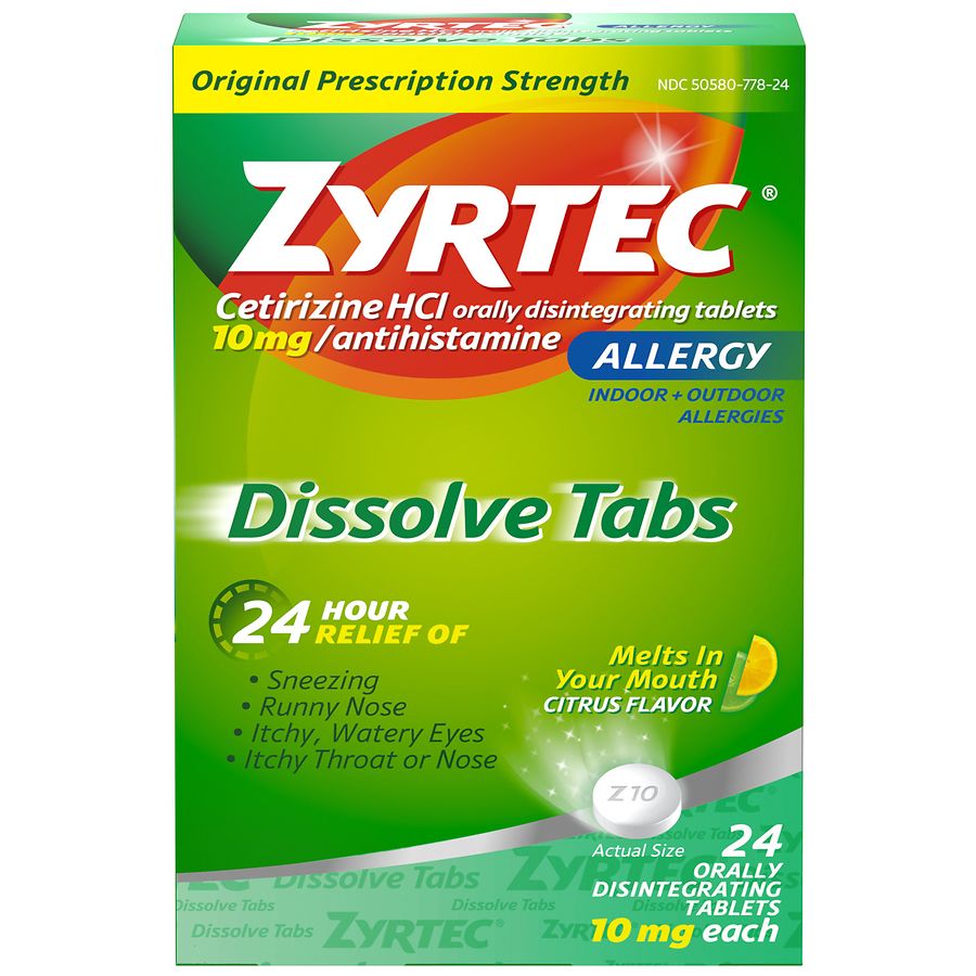 Zyrtec Allergy Dissolve Tablets Citrus Flavor